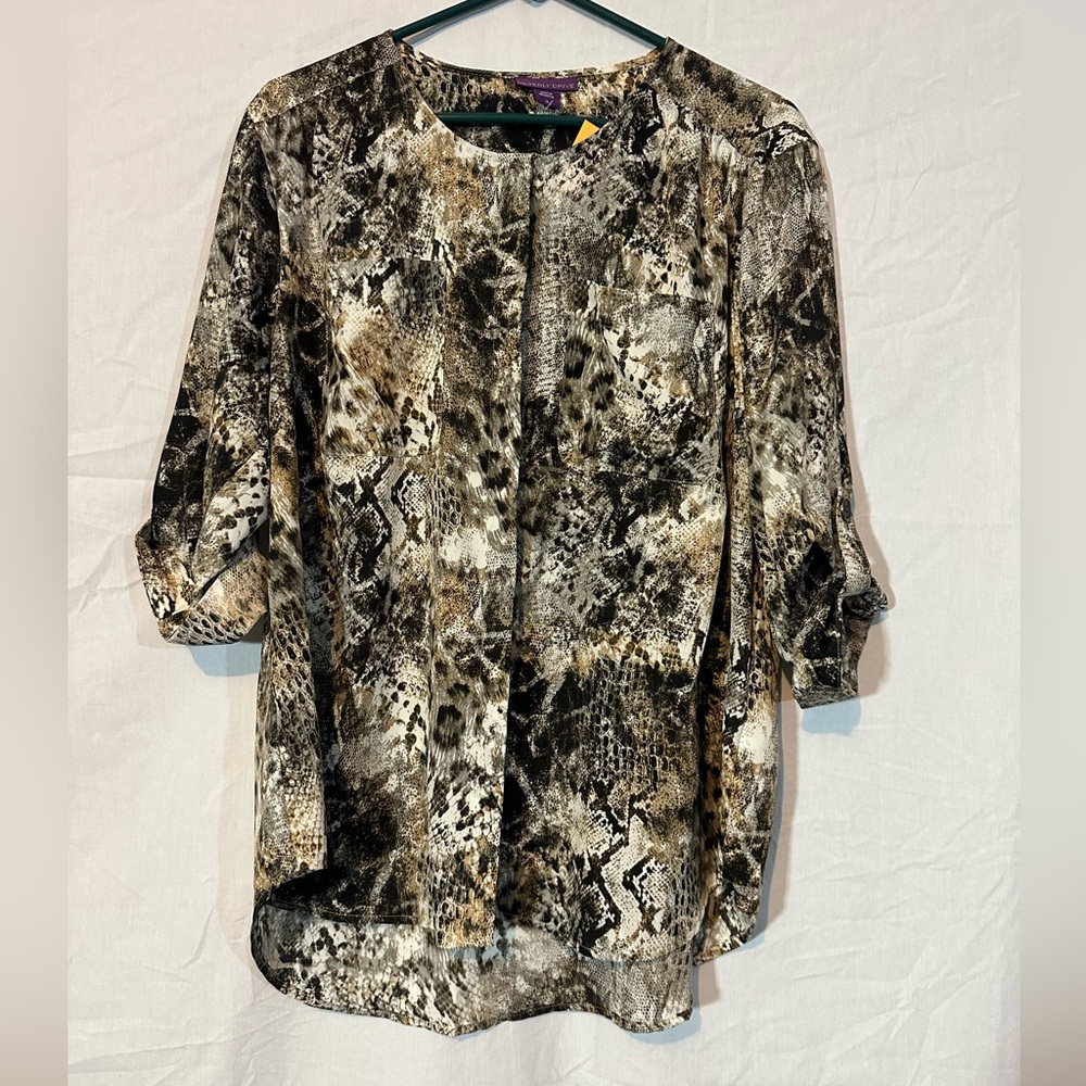Beverly Drive Button Down Snakeskin Print